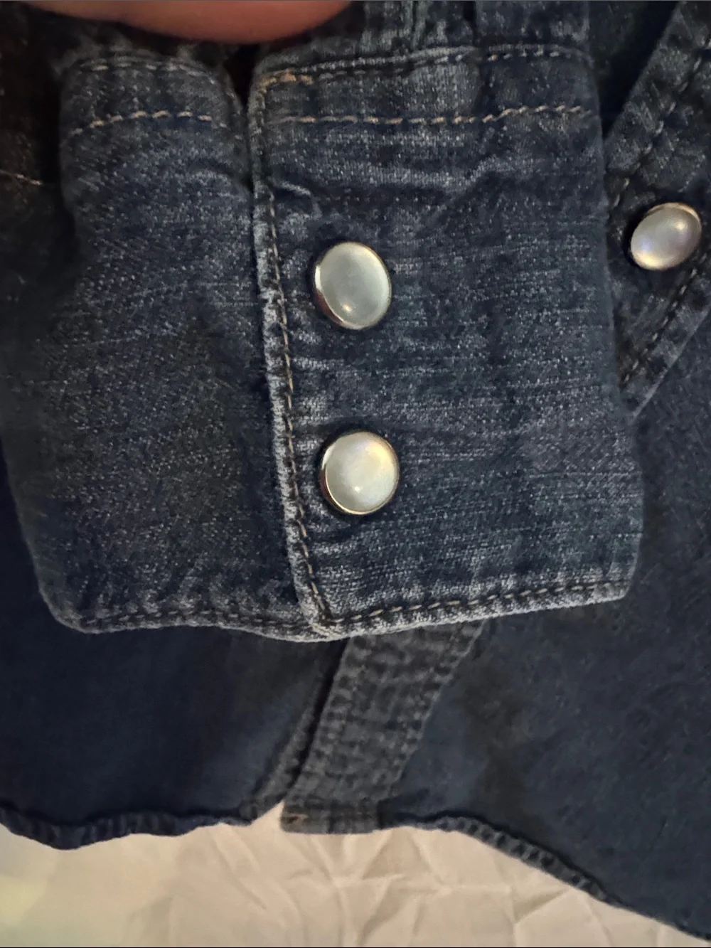 Levi's Men's Pearl Button Dark Blue Denim Western Button-Down Shirt